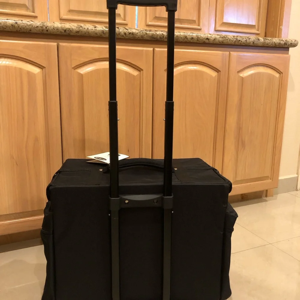 Makeup Professional milady Black Rolling Bag Case Organizer; Hairstyling, Travel